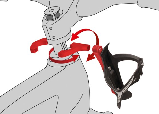 Preview: SPACER ONE Cable Trinkflaschenhalter Adapter für Fahrrad Lenker und e Bike