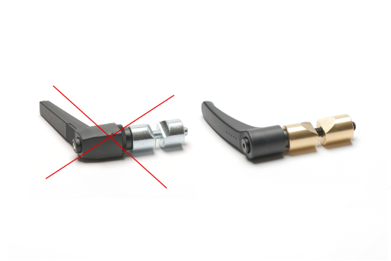 Gegenüberstellung von ELITE Standard und Additive Spannhebel