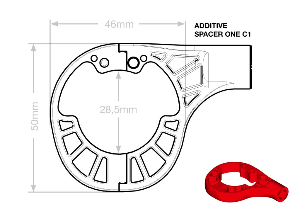 Additive Spacer One C1 - Bemaßung