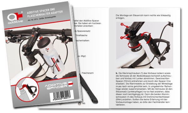 Download Bedienungsanleitung Additive SPACER ONE Flaschenhalter Adapter