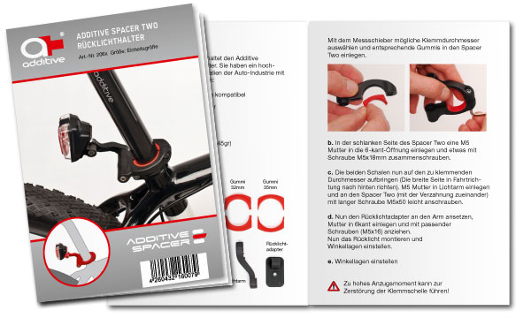 Download Bedienungsanleitung Additive SPACER TWO Rücklichthalter