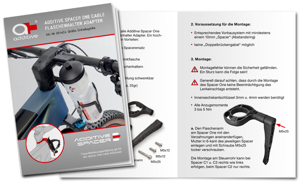 Download Bedienungsanleitung Additive SPACER ONE Calbe Flaschenhalter